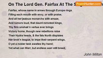 John Milton - On The Lord Gen. Fairfax At The Seige Of Colchester