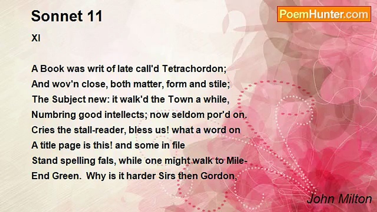 John Milton - Sonnet 11