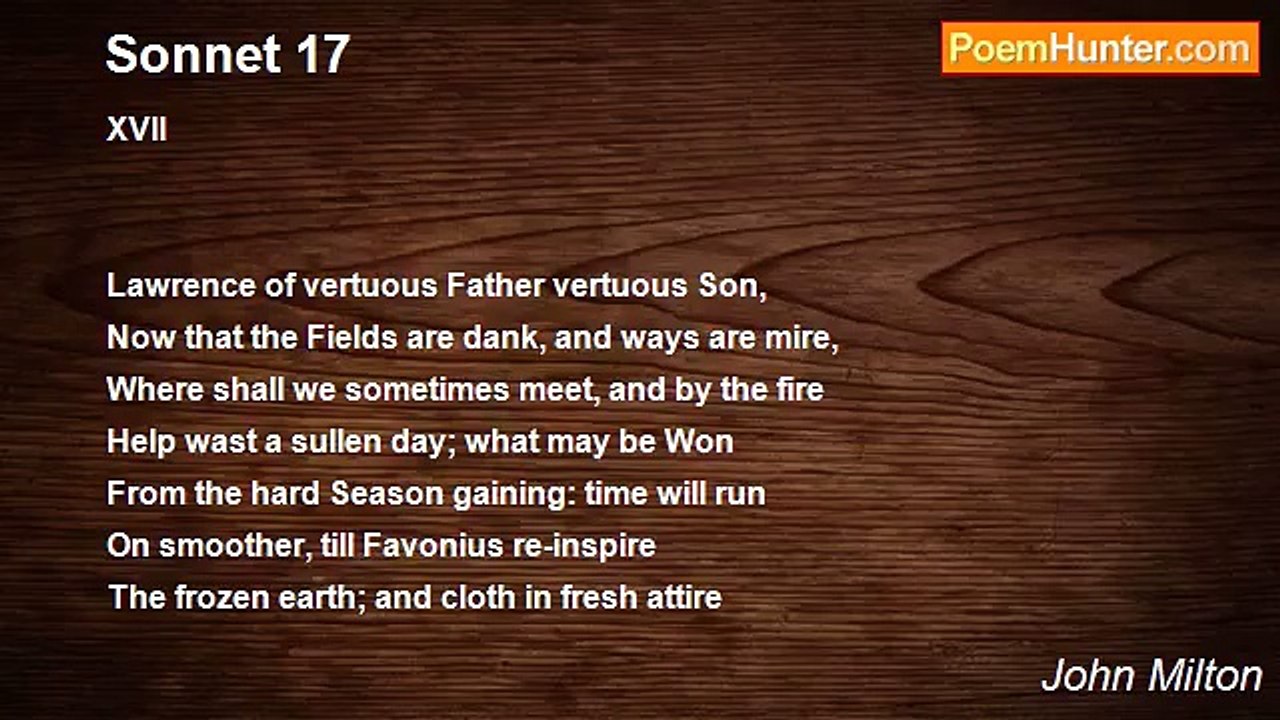 John Milton - Sonnet 17