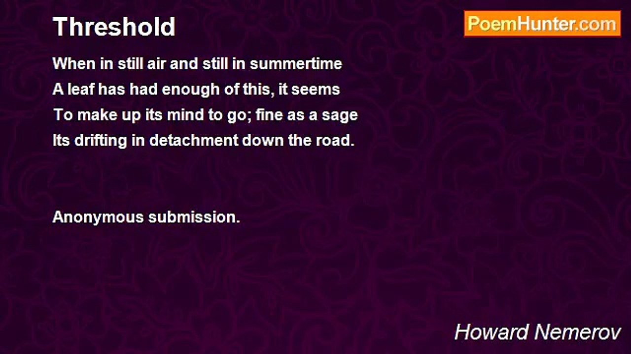 Howard Nemerov - Threshold