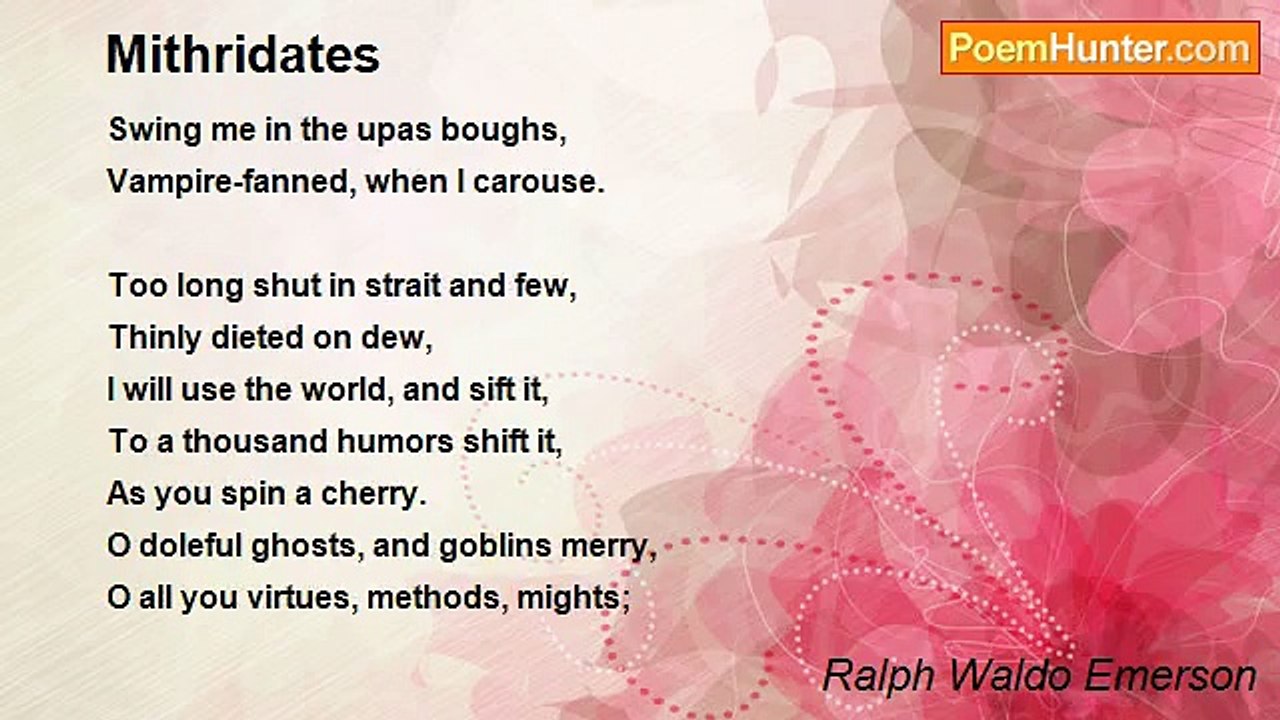 Ralph Waldo Emerson - Mithridates