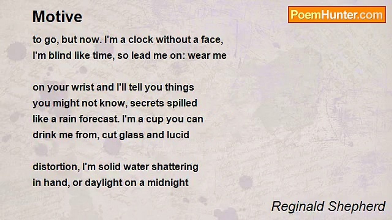 Reginald Shepherd - Motive