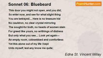 Edna St. Vincent Millay - Sonnet 06: Bluebeard
