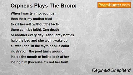 Reginald Shepherd - Orpheus Plays The Bronx