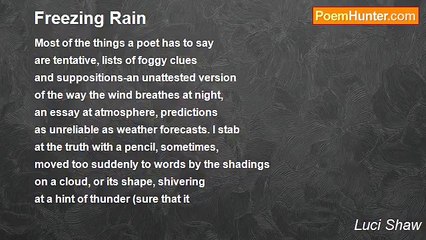 Luci Shaw - Freezing Rain
