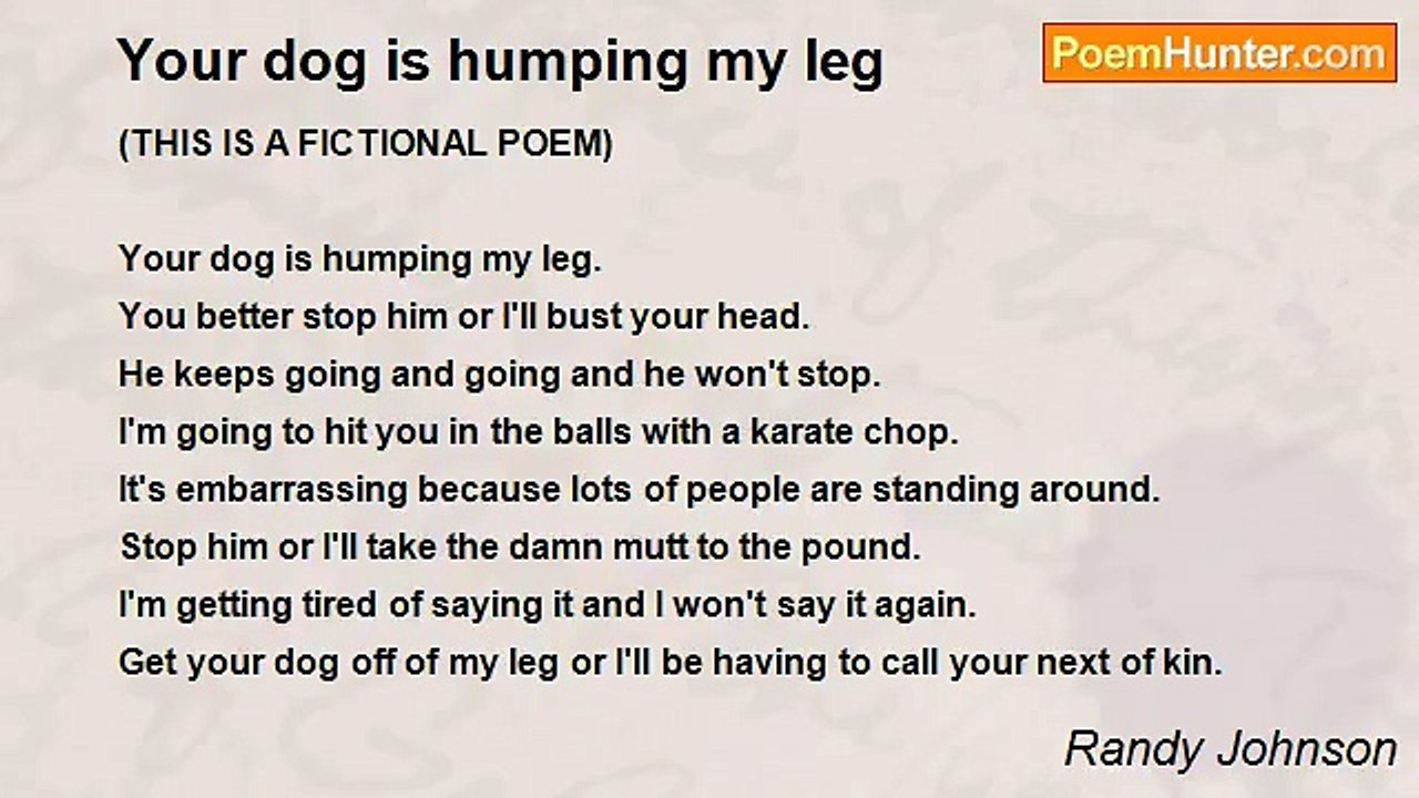 Randy Johnson - Your dog is humping my leg