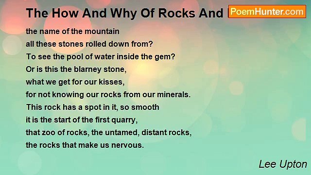 Lee Upton - The How And Why Of Rocks And Minerals