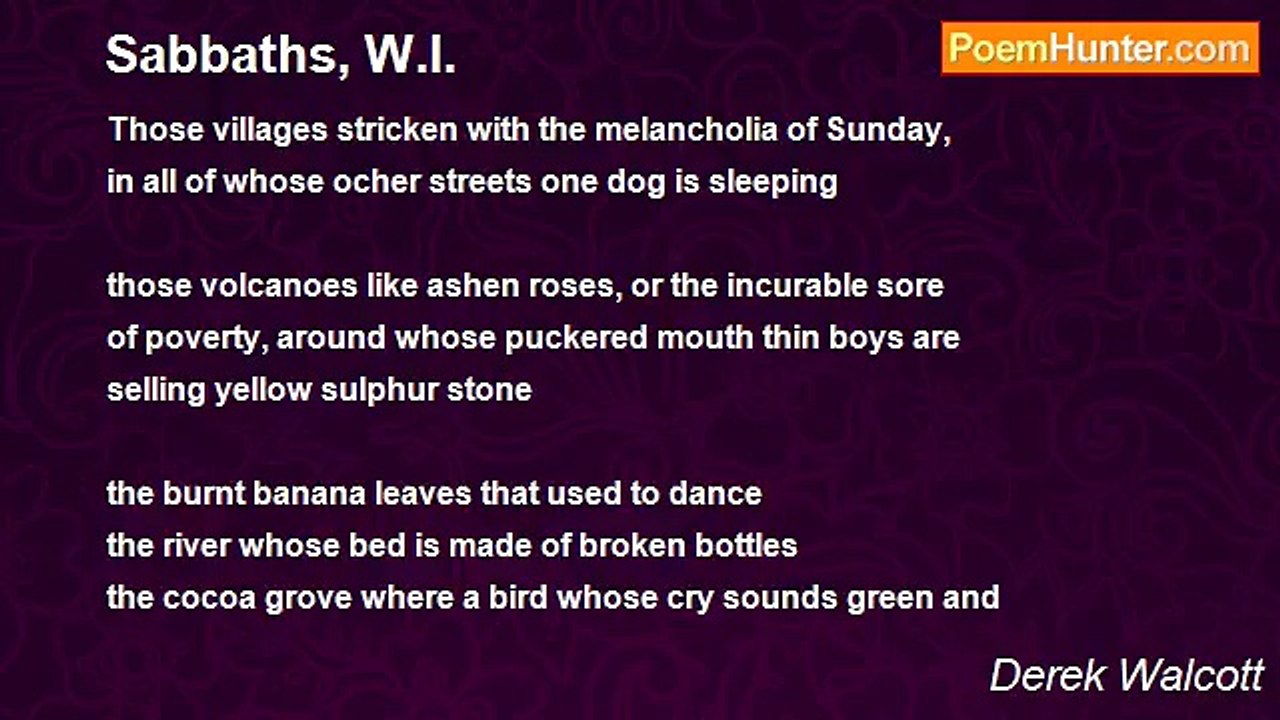 Derek Walcott - Sabbaths, W.I.