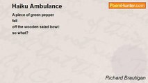 Richard Brautigan - Haiku Ambulance