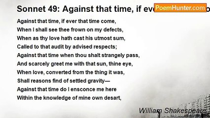 William Shakespeare - Sonnet 49: Against that time, if ever that time come