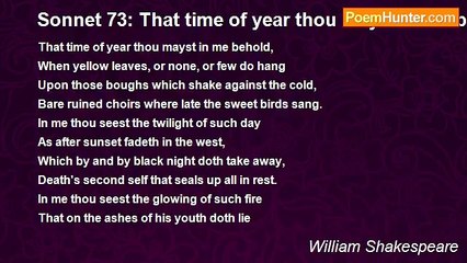 William Shakespeare - Sonnet 73: That time of year thou mayst in me behold
