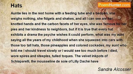 Sandra Alcosser - Hats