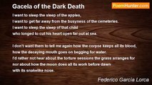 Federico García Lorca - Gacela of the Dark Death