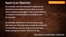 Marceline Desbordes-Valmore - Apart (Les Séparés)