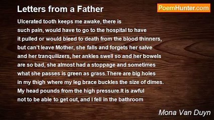 Mona Van Duyn - Letters from a Father