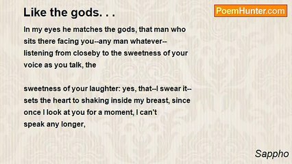 Sappho - Like the gods. . .