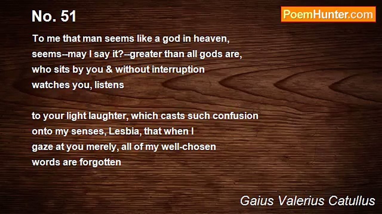 Gaius Valerius Catullus - No. 51