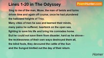 Homer - Lines 1-20 in The Odyssey