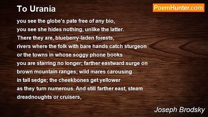 Joseph Brodsky - To Urania