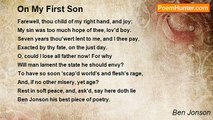 Ben Jonson - On My First Son