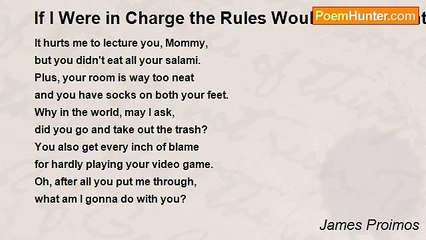 James Proimos - If I Were in Charge the Rules Would Be Different