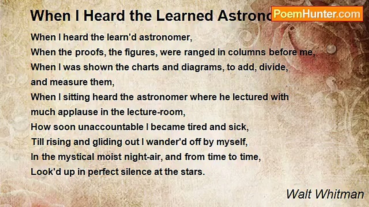 Walt Whitman - When I Heard the Learned Astronomer