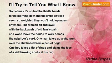 Martha Serpas - I'll Try to Tell You What I Know