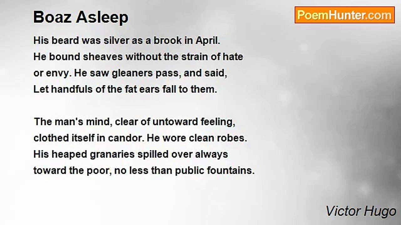 Victor Hugo - Boaz Asleep