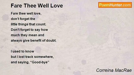 Correina MacRae - Fare Thee Well Love