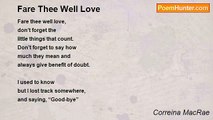 Correina MacRae - Fare Thee Well Love
