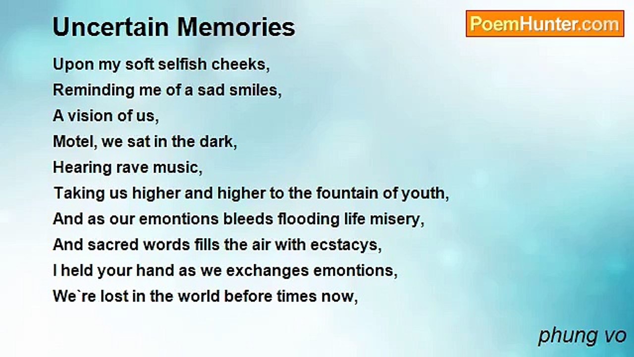 phung vo - Uncertain Memories