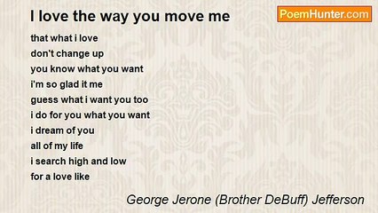 George Jerone (Brother DeBuff) Jefferson - I love the way you move me