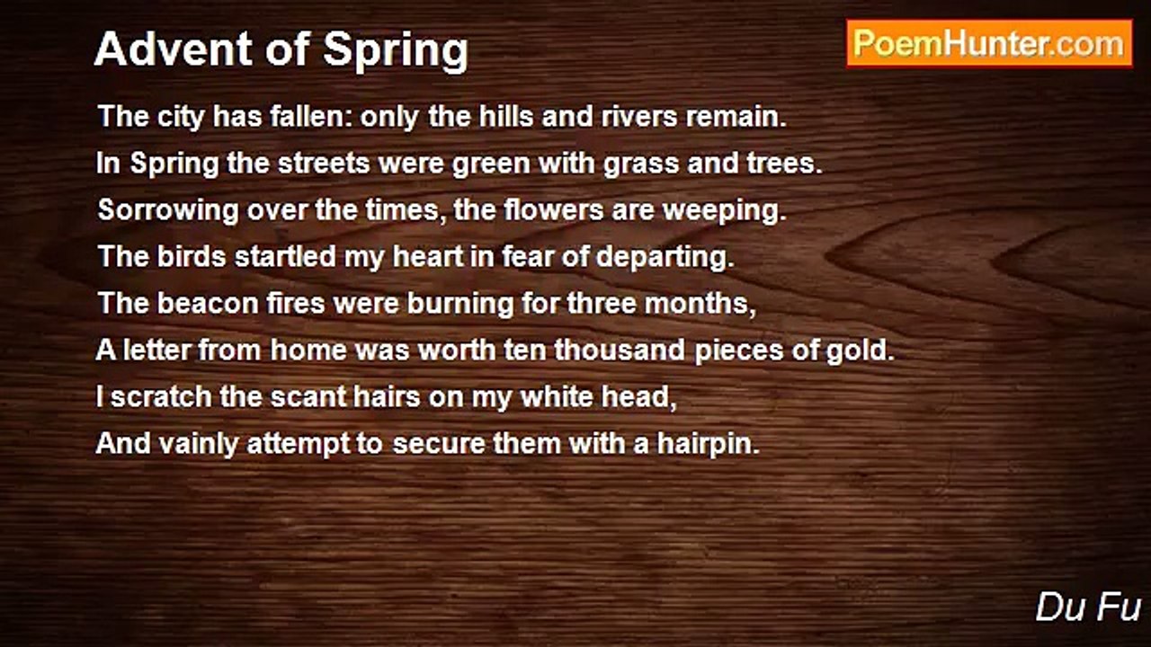 Du Fu - Advent of Spring
