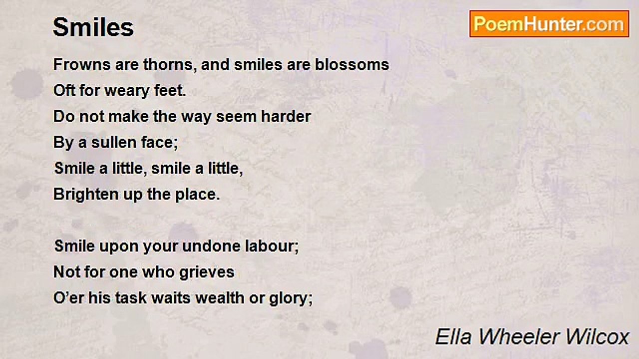 Ella Wheeler Wilcox - Smiles
