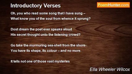 Ella Wheeler Wilcox - Introductory Verses