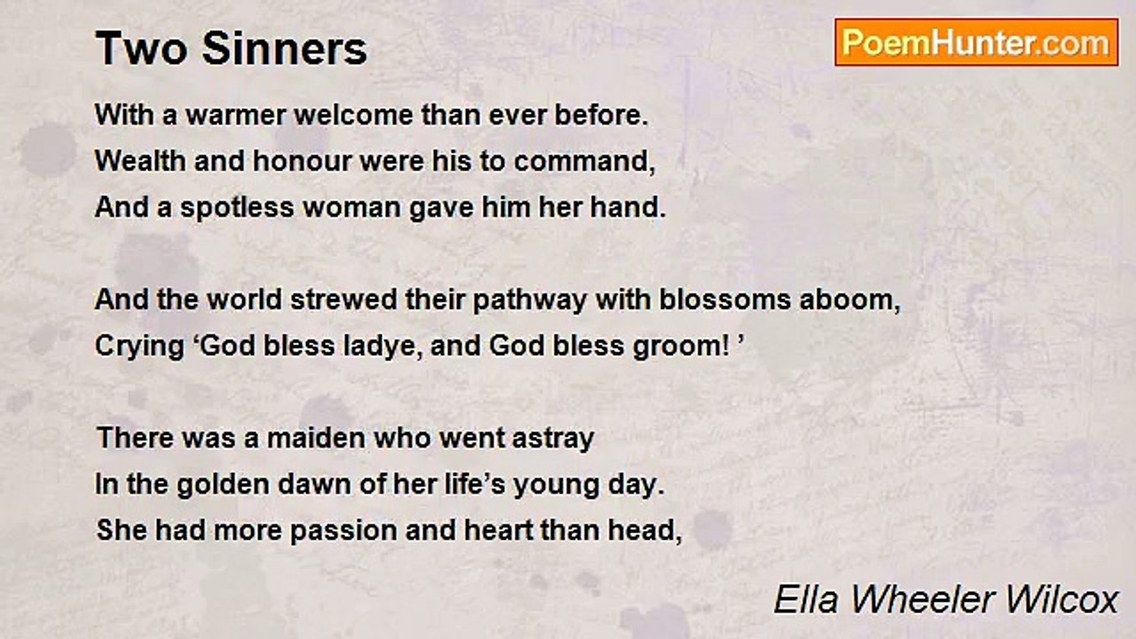Ella Wheeler Wilcox - Two Sinners