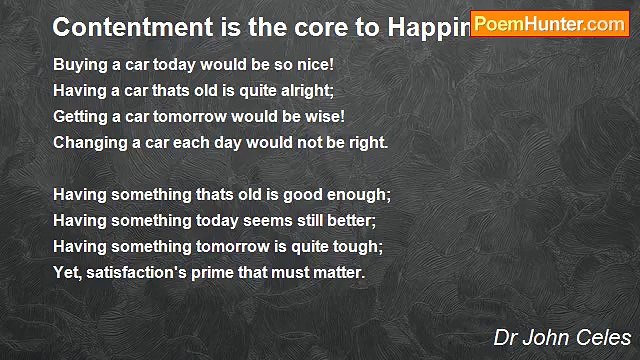 Dr John Celes - Contentment is the core to Happiness