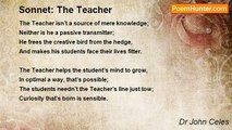 Dr John Celes - Sonnet: The Teacher