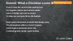 Dr John Celes - Sonnet: What a Christian Loves Most