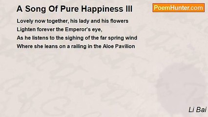 Li Bai - A Song Of Pure Happiness III