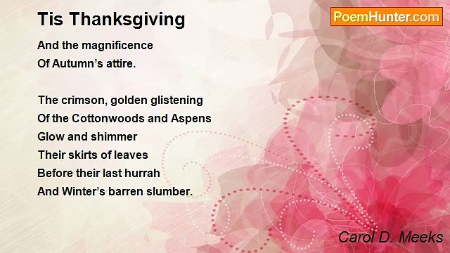 Carol D. Meeks - Tis Thanksgiving