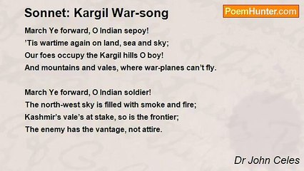 Dr John Celes - Sonnet: Kargil War-song