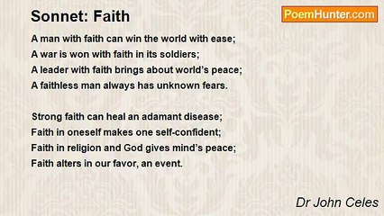 Dr John Celes - Sonnet: Faith