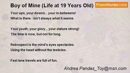 Andrea Pandas_Toy@msn.com - Boy of Mine (Life at 19 Years Old)