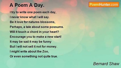 Bernard Shaw - A Poem A Day.
