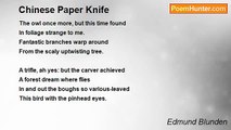 Edmund Blunden - Chinese Paper Knife