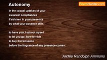 Archie Randolph Ammons - Autonomy