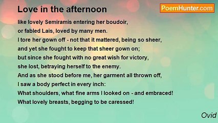 Ovid - Love in the afternoon
