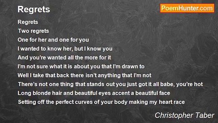 Christopher Taber - Regrets