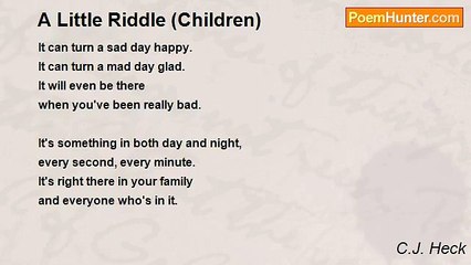 C.J. Heck - A Little Riddle (Children)